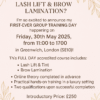 Lash Lift & Brow Lamination Group Training 30th May